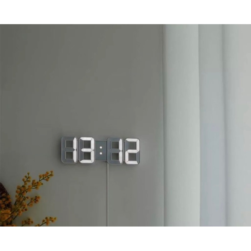 【台灣現貨】韓系電子數字鐘 電子掛鐘 3D立體電子鐘 LED掛鐘 日歷顯示器 白光 電子鐘 數字鐘 鬧鐘 鬧鐘 時鐘