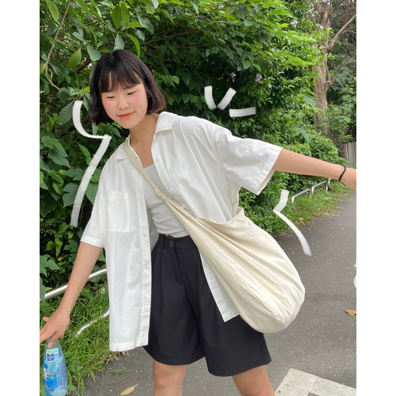 淡色系女子🤍｜打結大容量帆布包 上課包 送子鳥包 韓系