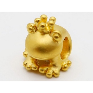 如玉坊珠寶 - 純金9999 3D硬金 青蛙串珠 黃金 串珠 黃金潘朵拉 黃金串珠 彩繪A124354(96)