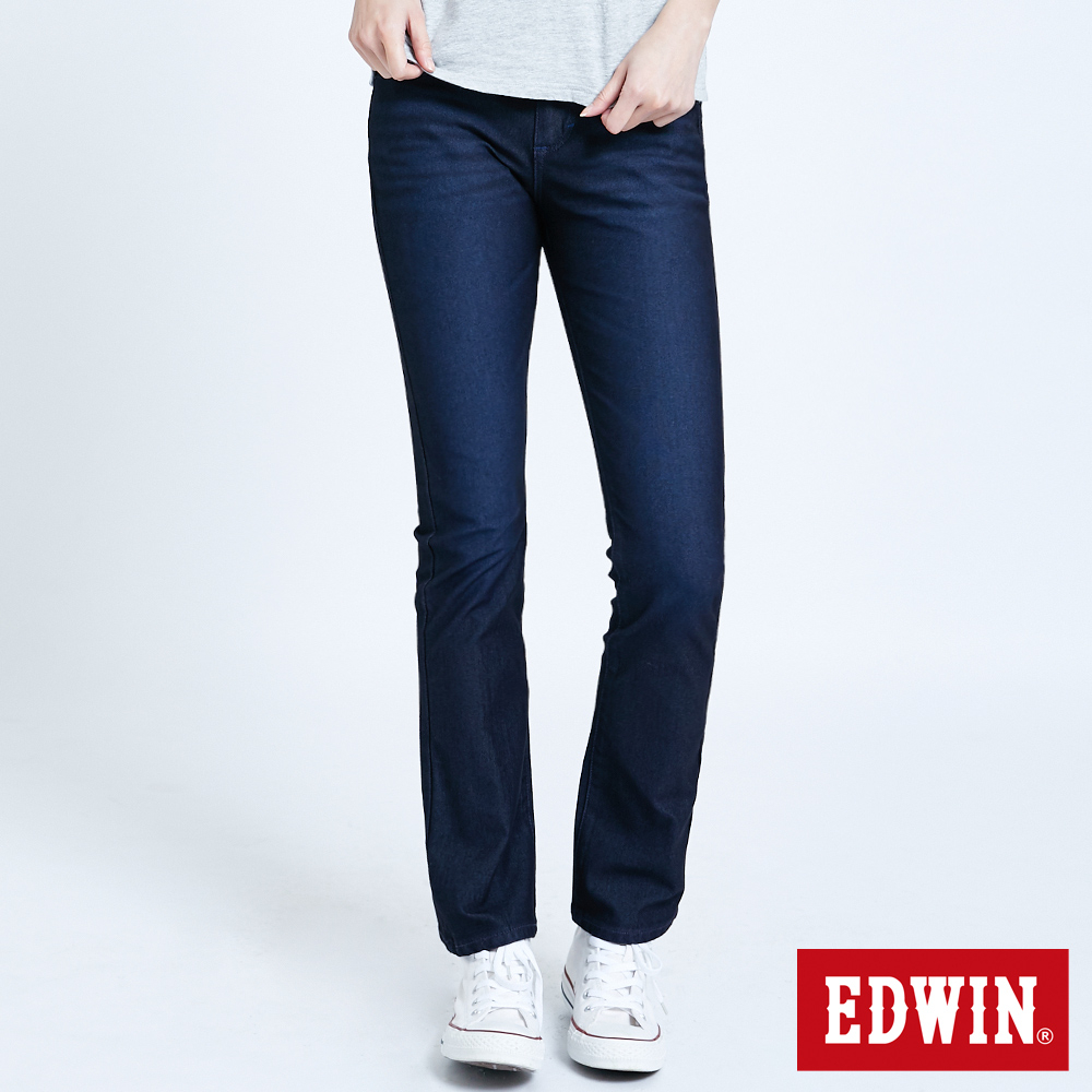 EDWIN JERSEYS 迦績 EJ1超彈力中低腰靴型牛仔褲(原藍磨)-女款