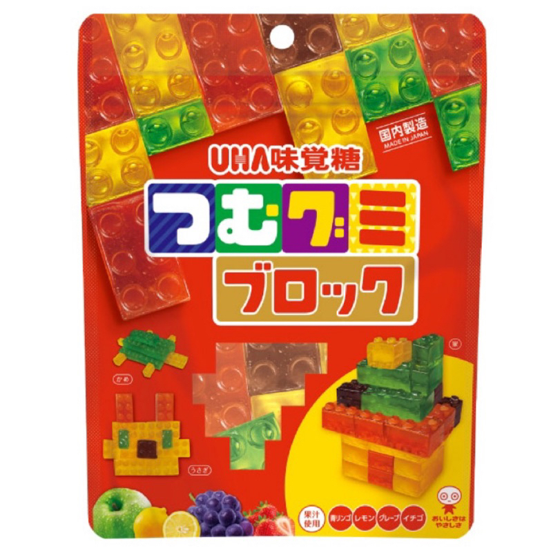 日本 UHA 味覺糖 綜合水果風味 積木造型軟糖 夾鏈袋裝