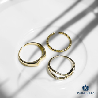 <Porabella>925純銀造型戒指 混搭風氣質線條簡約開口戒指 可調節式戒指 RINGS