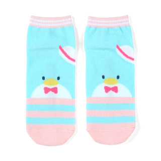 Sanrio 三麗鷗 成人棉質短襪 山姆企鵝 藍色橫線 806994