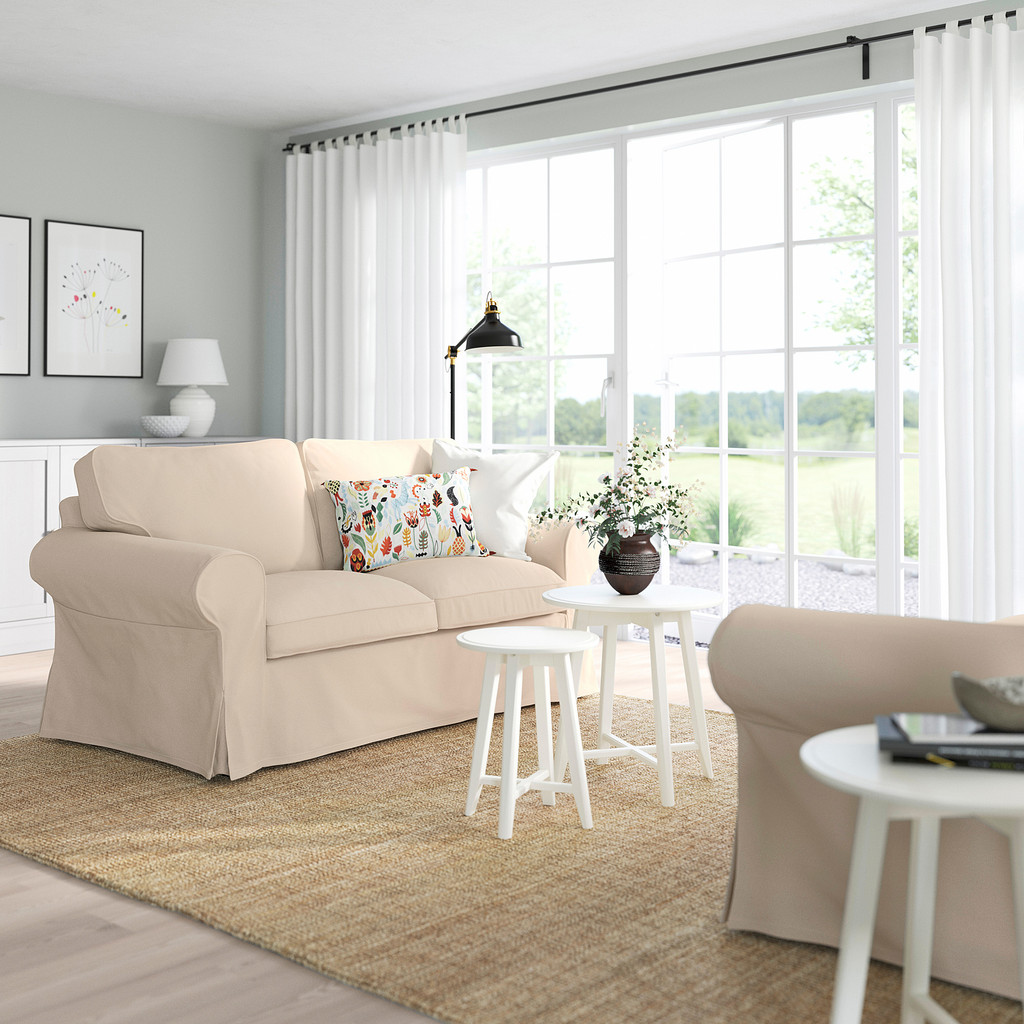 北歐LOFT風格經典IKEA宜家EKTORP雙人座沙發/米色/179x88x88/二手八成新/原$11900特$5500