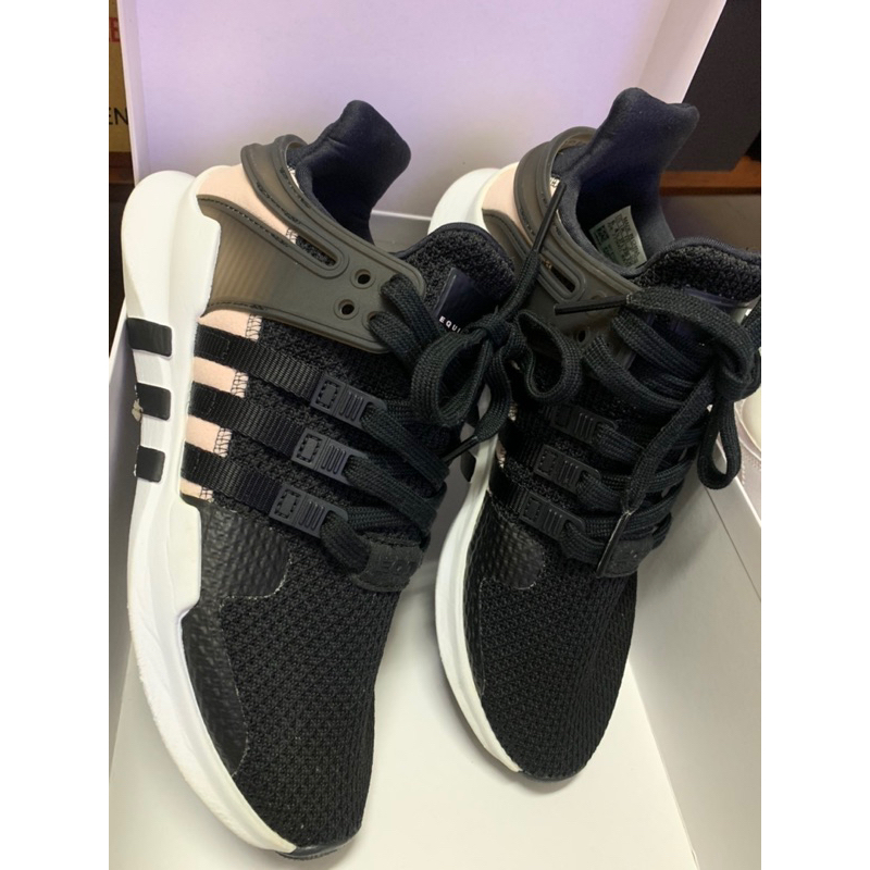 Adidas EQT Support ADV W 黑 粉 編織 條紋 女鞋 運動BY9112(二手商品）