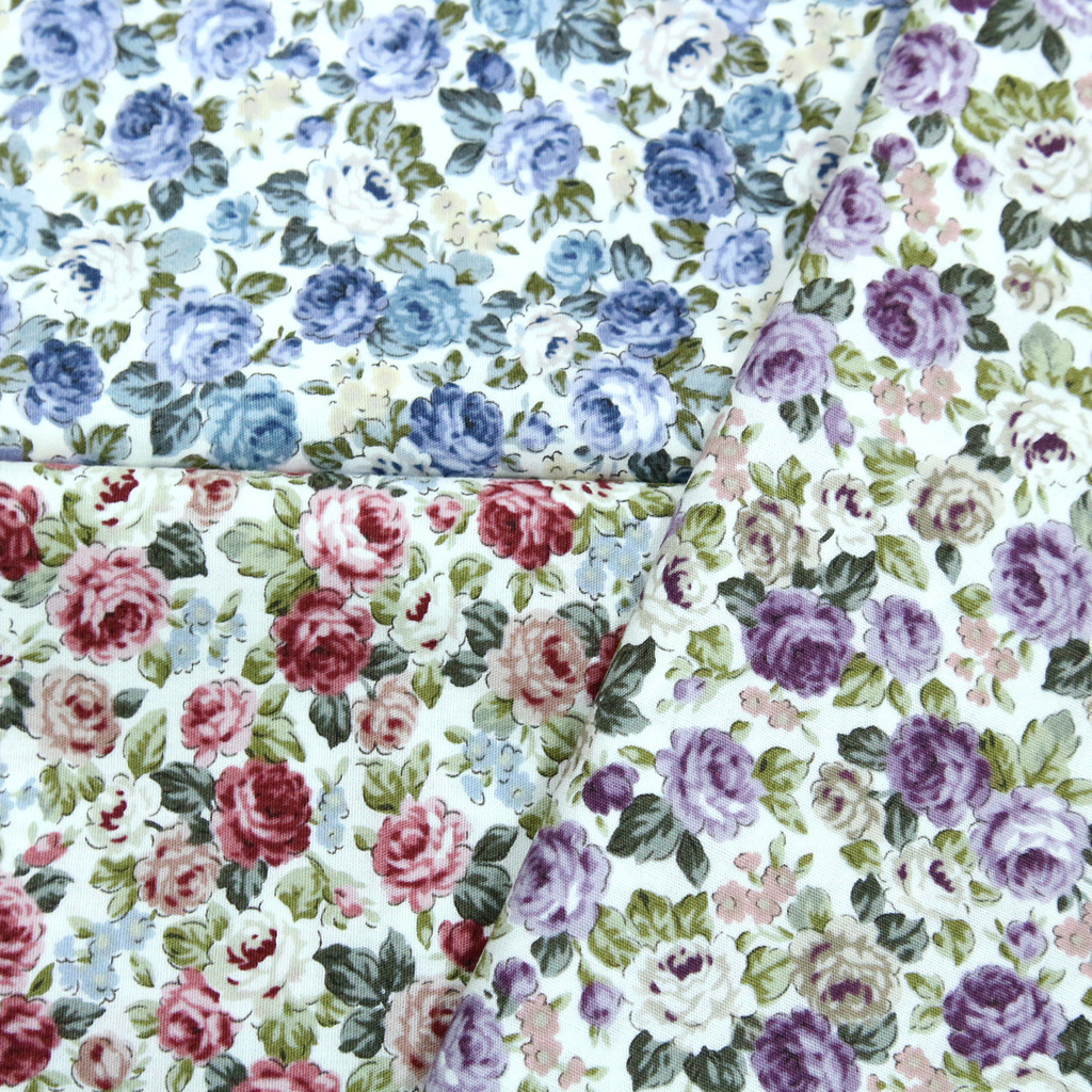 薄棉布 - 牡丹玫瑰/古典碎花