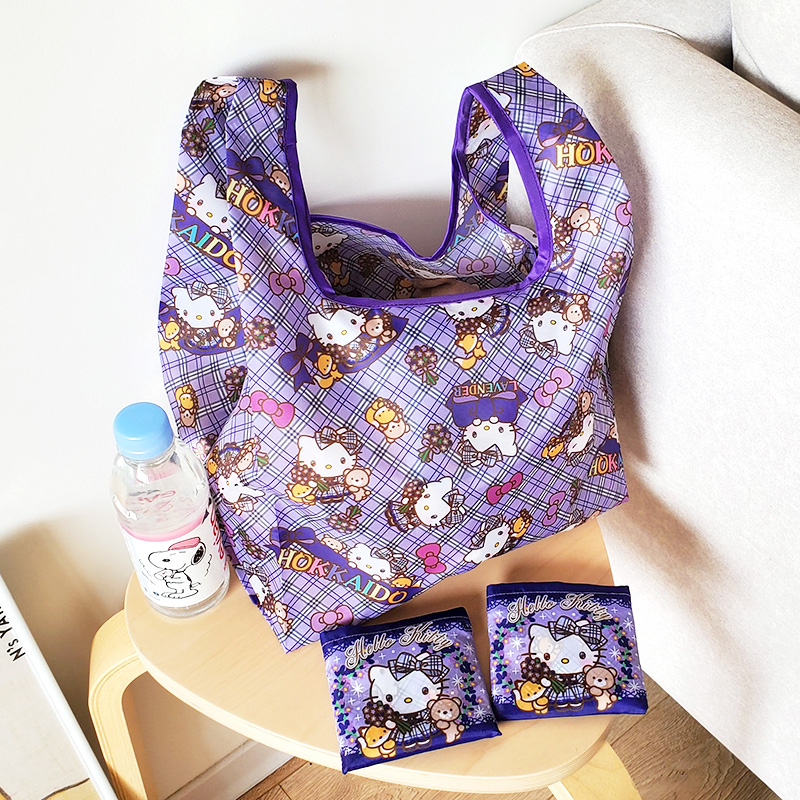 🌲台灣現貨當日寄出🌲凱蒂貓kitty日本北海道限定薰衣草環保袋 購物袋 隨身袋 手提袋