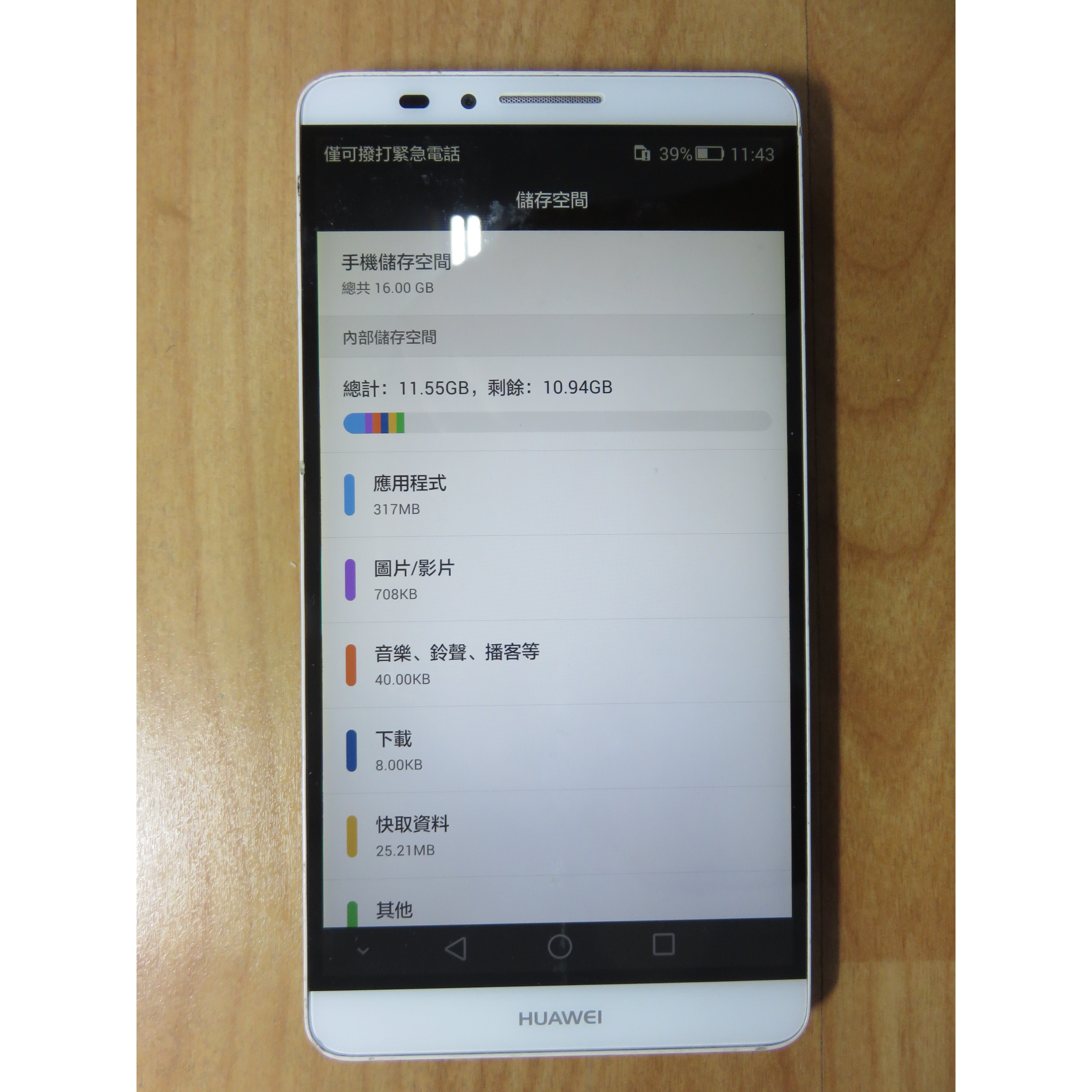 N.手機-HUAWEI Ascend Mate7(MT7-TL10) 八核心 Wi-Fi 藍牙 指紋辨識 直購價1780