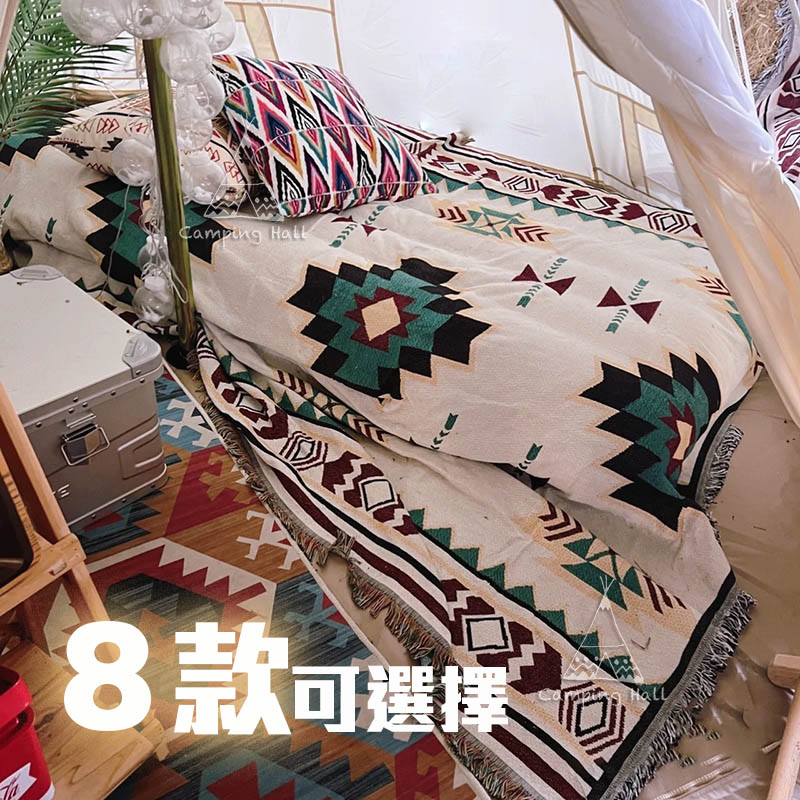 波西米亞露營毯 露營地墊 野餐墊 蓋毯 掛毯 沙發毯【露營殿】 針織毯 流蘇毯 沙發巾 海灘巾 露營墊 露