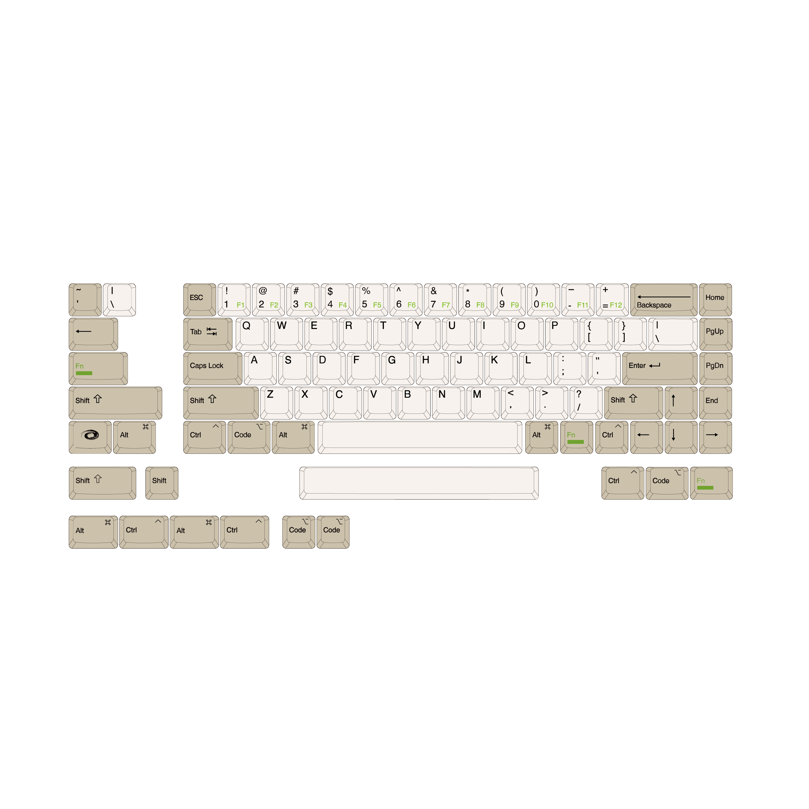 【Vortexgear】VTK 9009 OEM PBT 熱昇華鍵帽組 (87 鍵) - 英文/中英文(含倉頡)/韓文