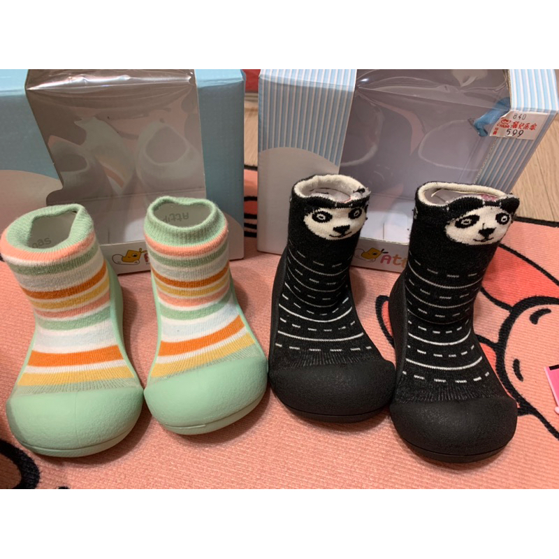 (剩黑色）韓國Attipas幼兒襪型學步鞋-L-襪鞋 嬰兒鞋兩款可挑ㄧ起帶700元約莫9成新
