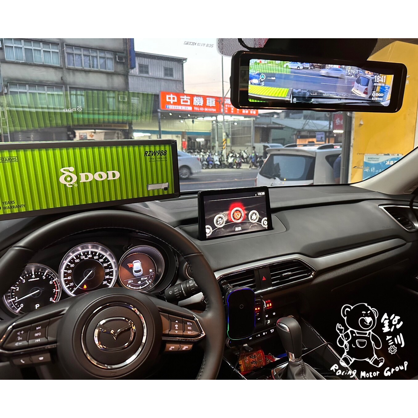 銳訓汽車配件精品 Mazda CX-9 安裝DOD RZW988 2K+真HDR 雙錄 WIFI GPS電子後視鏡
