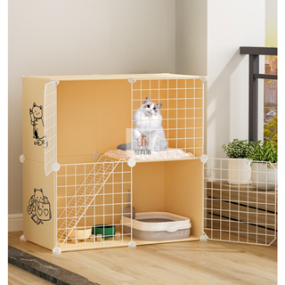 【極有家】🏡 貓籠 別墅 超大自由空間111CM 家用貓砂盆室內兩層帶廁所 貓咪寵物貓舍貓屋