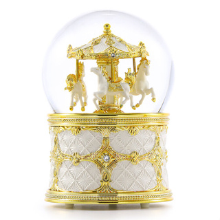 [現貨 JARLL讚爾藝術 水晶球 ] 珠寶風格旋轉木馬 音樂盒 告白情人節婚禮生日禮物畢業禮