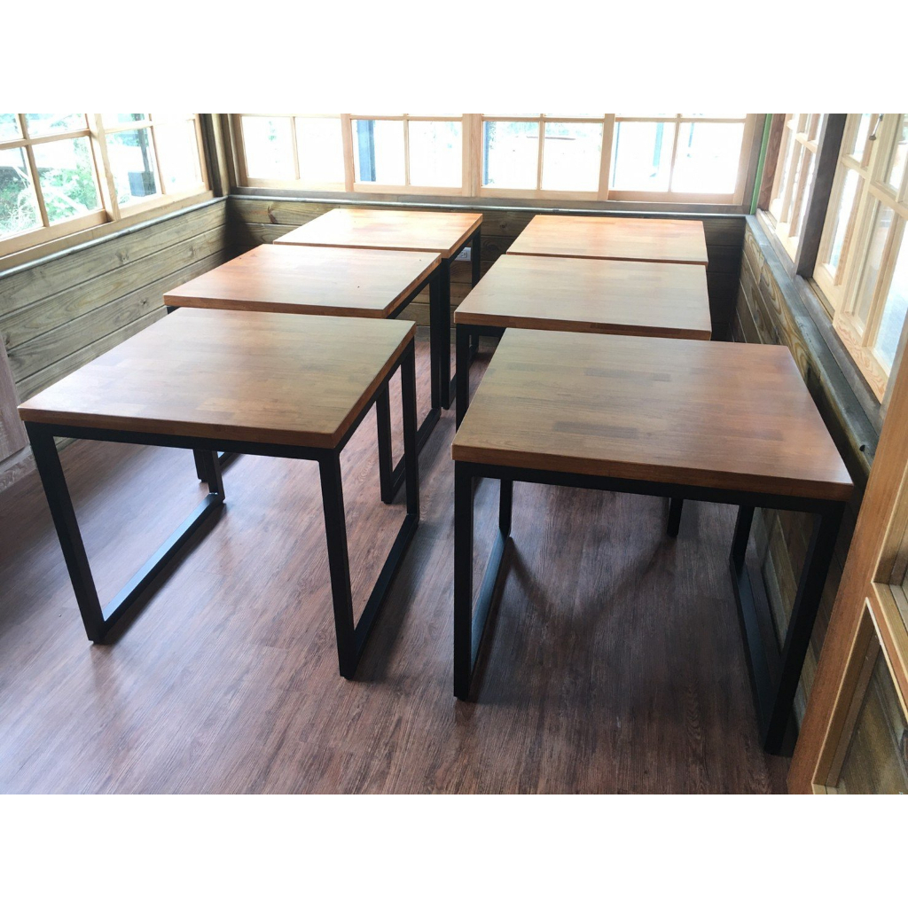 訂製 橡膠木 實木桌 營業用 餐桌 桌椅