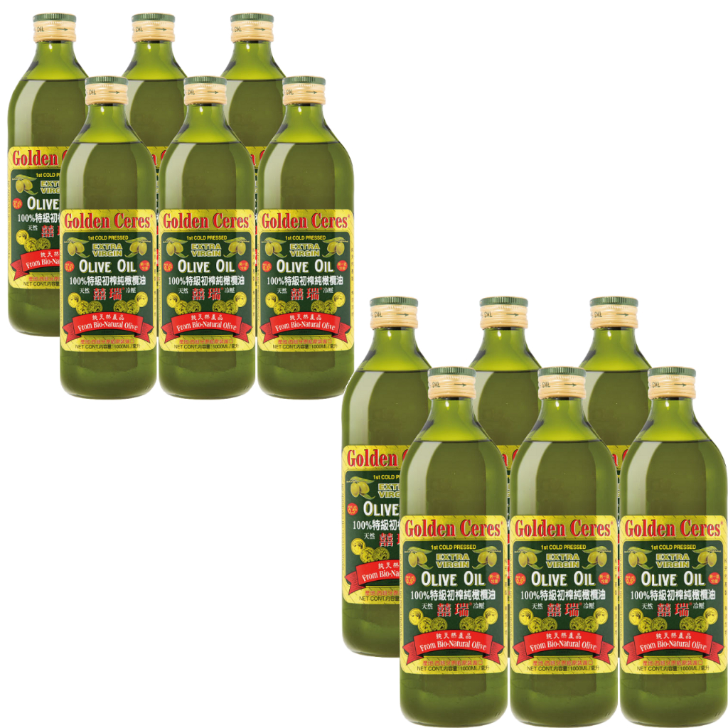 【囍瑞BIOES】冷壓特級100%純橄欖油(1000ml )箱購價