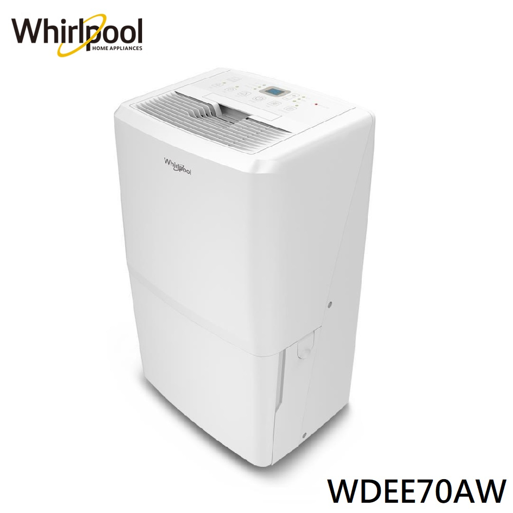 十倍蝦幣【Whirlpool惠而浦】32公升32L大容量二級能效清淨節能除濕機 WDEE70AW 多動向滾輪 可水洗