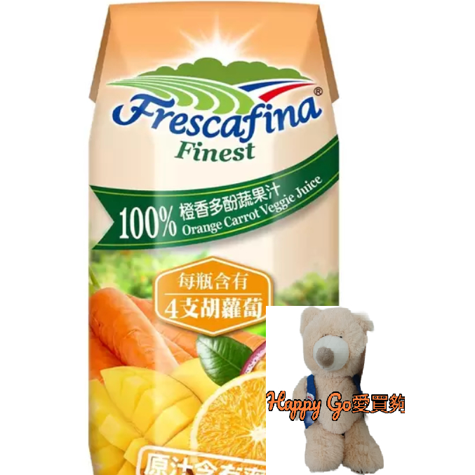 嘉紛娜 100% 橙香多酚蔬果汁 250毫升 X 24入