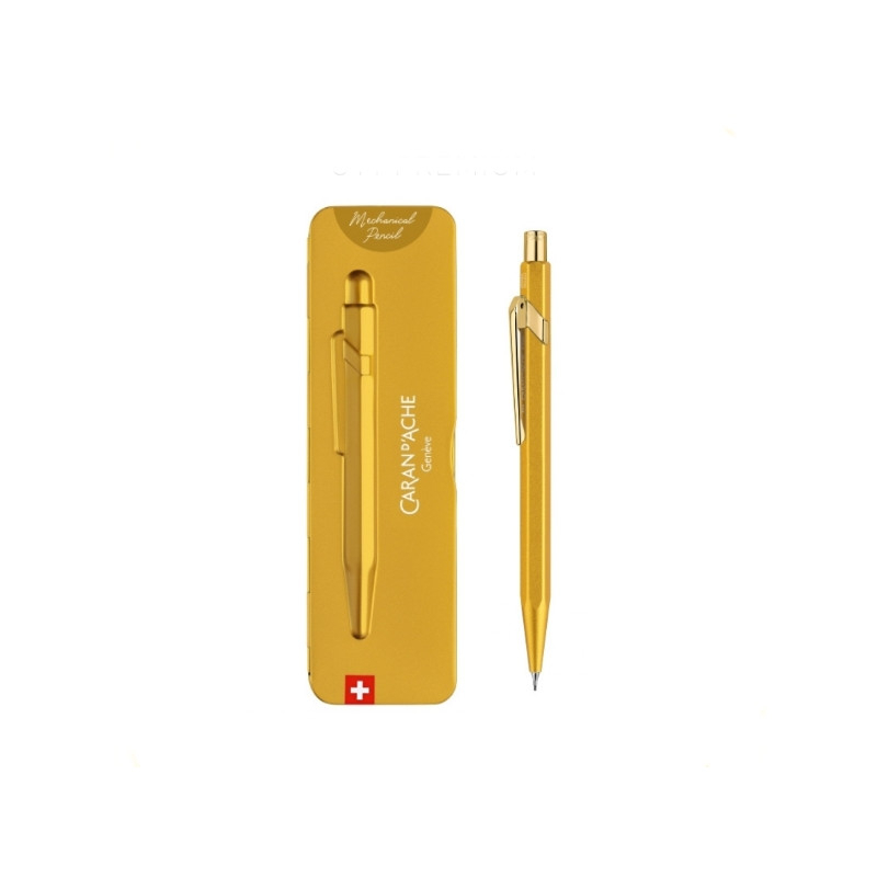 CARAN d'ACHE卡達 844 0.5mm自動鉛筆(禮盒)-GOLDBAR 墊腳石購物網