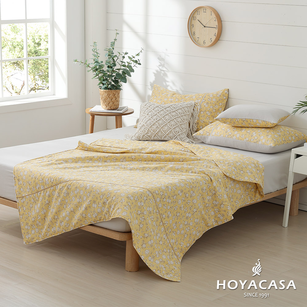 《HOYACASA》暖暮黃-雙層好眠紗涼被 150x180cm