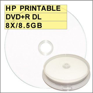 HP printable DVD+R DL 8X / 8.5GB 可列印式空白燒錄片 可超燒至8.7GB 10片