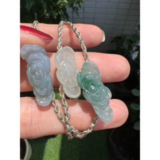 天然翡翠A貨-糯冰起膠蓮花手環