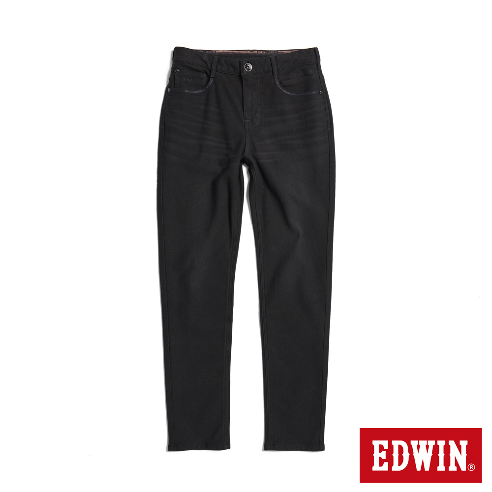 EDWIN 女款 JERSEYS 迦績 透氣高腰錐形牛仔褲(黑色)