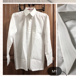 YEMAN Shirt✨男裝白底直條紋質感長袖襯衫