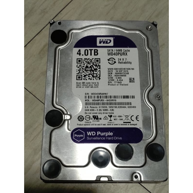 WD 紫標 4T 4TB 故障 壞的