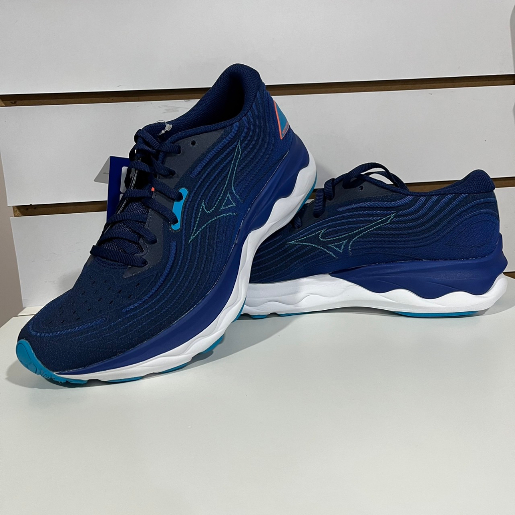 {大學城體育用品社} MIZUNO WAVE SKYRISE 4 慢跑鞋 J1GC230953 藍/白