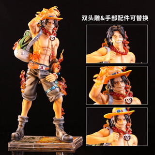 清倉【海賊王】 火拳 艾斯 雙頭雕 十週年 艾斯 玩具 模型 盒裝 禮物