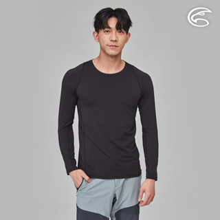 ADISI 男Tactel Pro長袖快乾排汗圓領上衣AL2391059 (S-2XL) 黑色｜防曬 抗UV 彈性 輕量