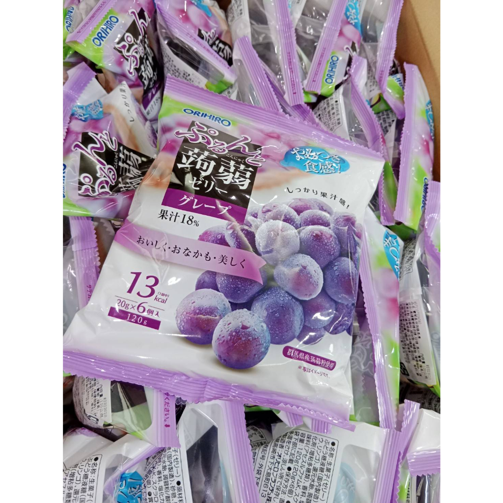 【現貨不用等】ORIHIRO 擠壓式低卡蒟蒻果凍 /6入裝  紫葡萄/青葡萄/白桃