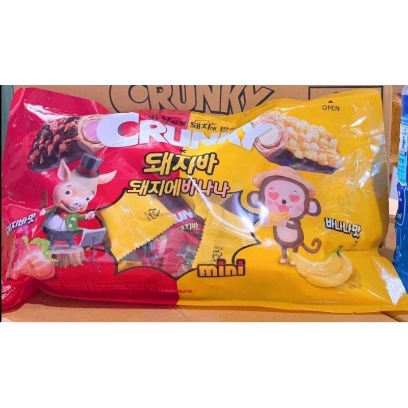 特價 很大包 原價 380元 特價 69元 韓國 Lotte 樂天 Crunky 香脆 巧克力棒 草莓 香蕉 雙口味