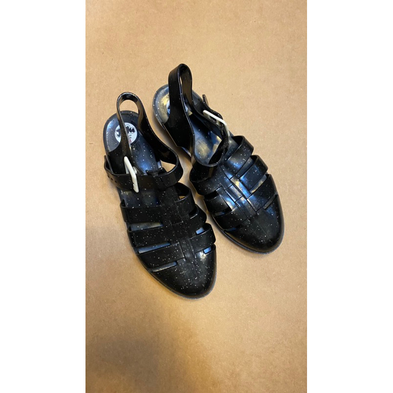 英國品牌JUJU 廓爾喀 涼鞋雨鞋  防水塑料黑色羅馬式涼鞋