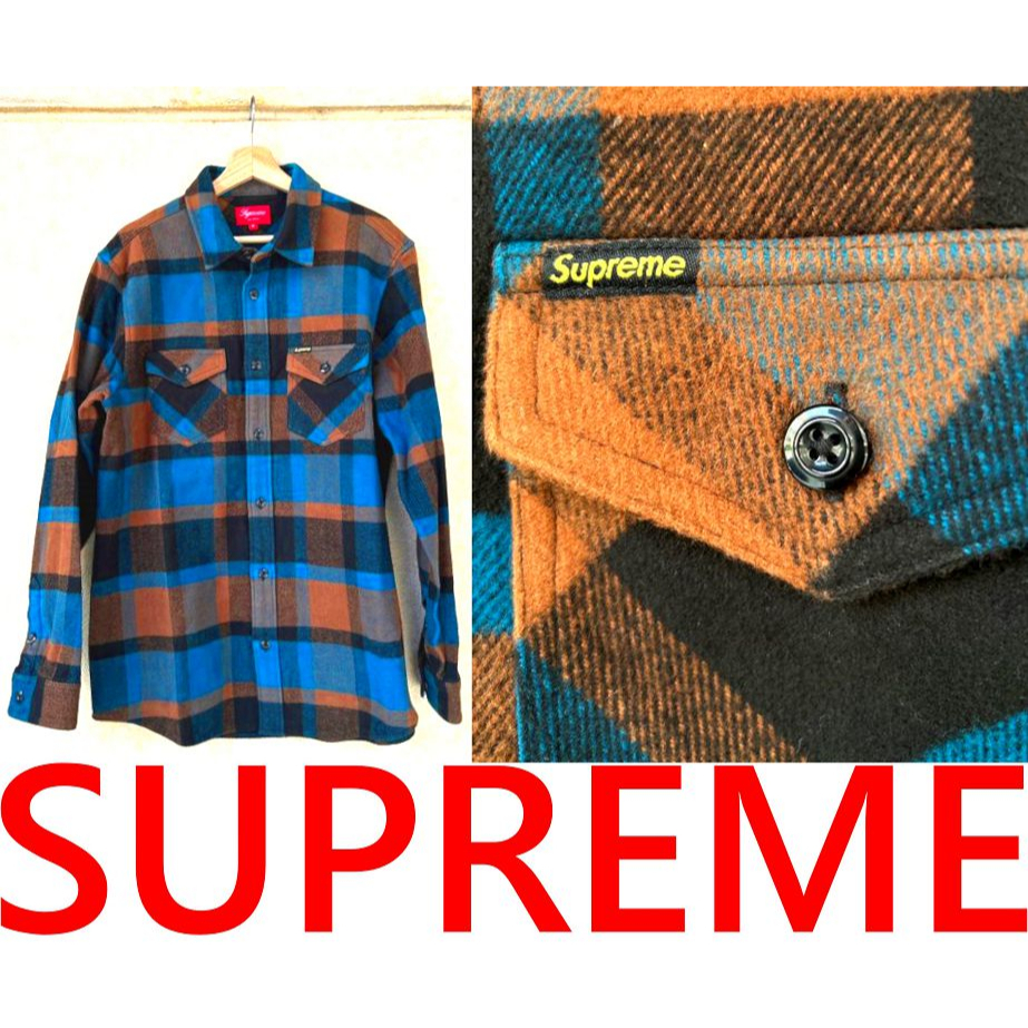 BLACK極新SUPREME蘇格蘭格紋Heavyweight Plaid Flannel Shirt法藍絨襯衫