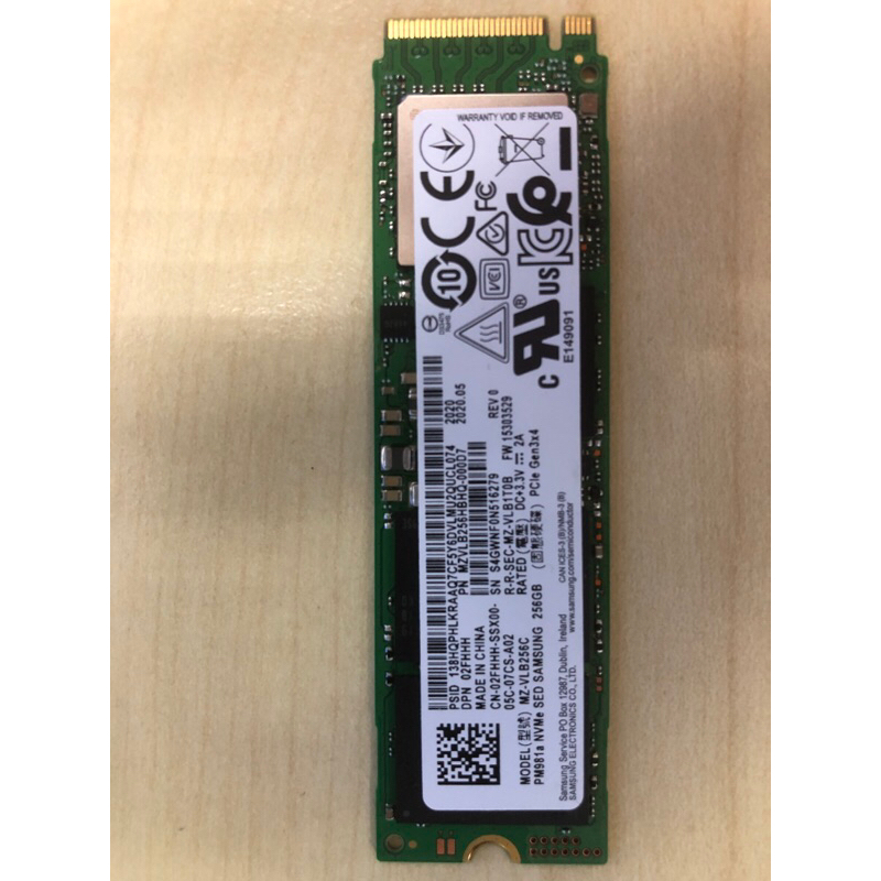 NVME SSD 256G 三星 PM981a 固態硬碟