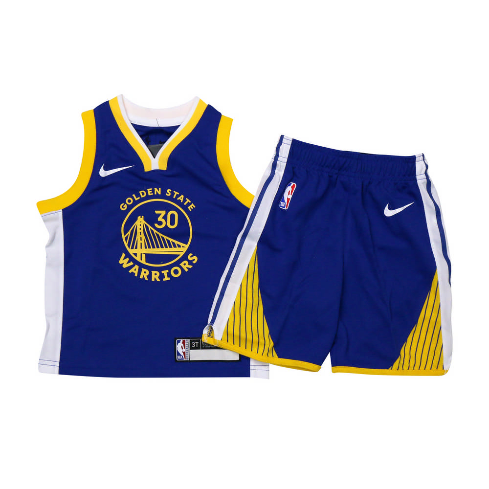 NBA 幼兒球衣套組禮盒 Stephen Curry 勇士隊 WZ2T1BBYF-WARSC 藍色