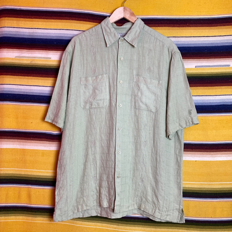 古著•Nuzi_s • 綠色飲料杯夏威夷襯衫 夏威夷襯衫、花襯衫 S3050903
