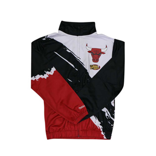 NBA M&N 青少年 總冠軍印刷 立領 外套 公牛隊 WN2B7NAL3-BUL 紅色