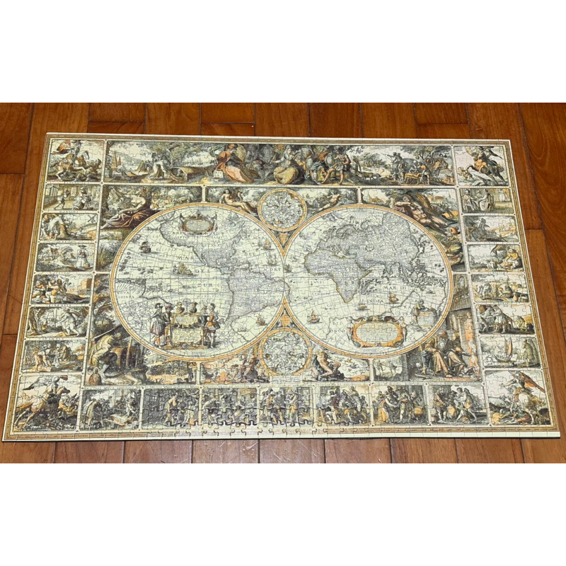 世界地圖 古地圖 拼圖 1000片 海報 已完成