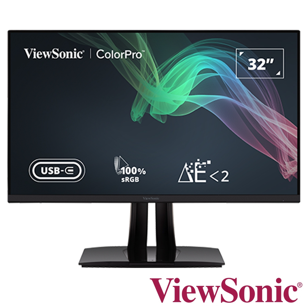 ViewSonic VP3256-4K 32型 Pantone認證 32吋 無邊框螢幕 4K 顯示器 內建雙喇叭