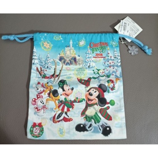* 絕版 日本 Disney 迪士尼 米奇 米妮 高飛 唐老鴨 布魯托 2008 聖誕節 造型 束口袋 附雪花吊飾