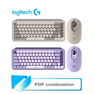 【TN STAR】Logitech羅技 POP Keys無線機械式鍵盤/POP Mouse 無線藍芽滑鼠/星暮紫/迷霧灰