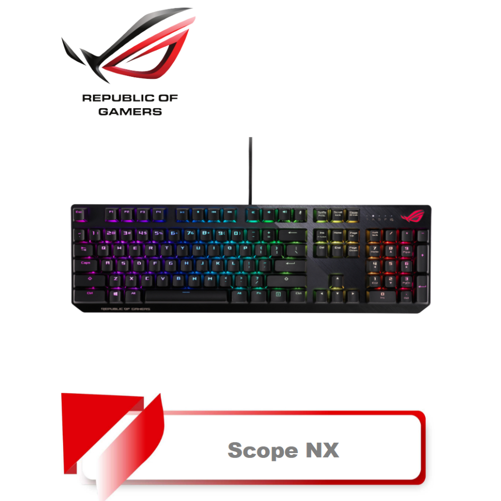 【TN STAR】ROG STRIX SCOPE NX 電競鍵盤 青/茶/紅軸/NX機械軸/巨集設定/自訂功能/FPS
