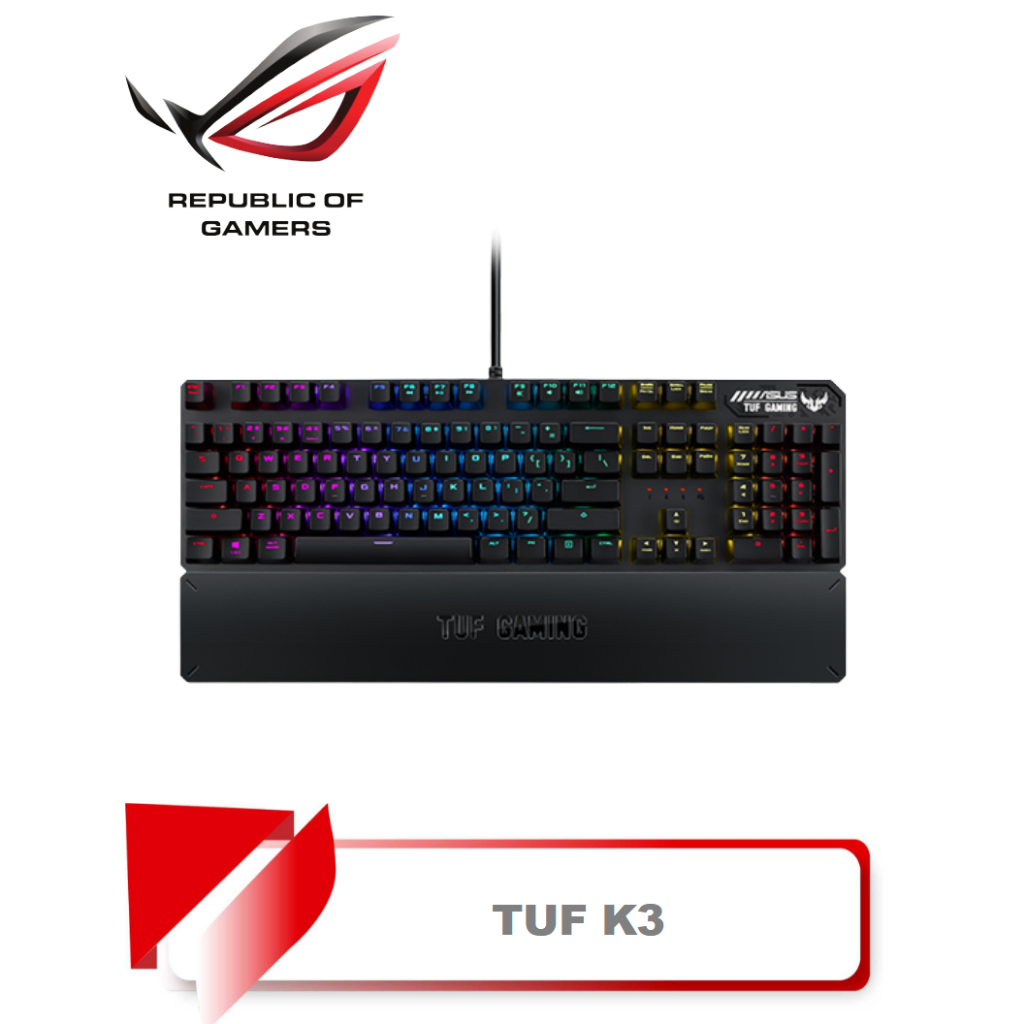 【TN STAR】華碩 TUF Gaming K3 RGB 機械式鍵盤/多功能鍵/鋁合金上蓋/獨立背光/即時切換