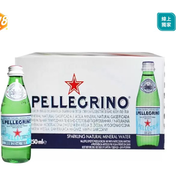 🌸好市多線上購物🌸#109326 San Pellegrino 聖沛黎洛 天然氣泡水 250毫升 X 24瓶