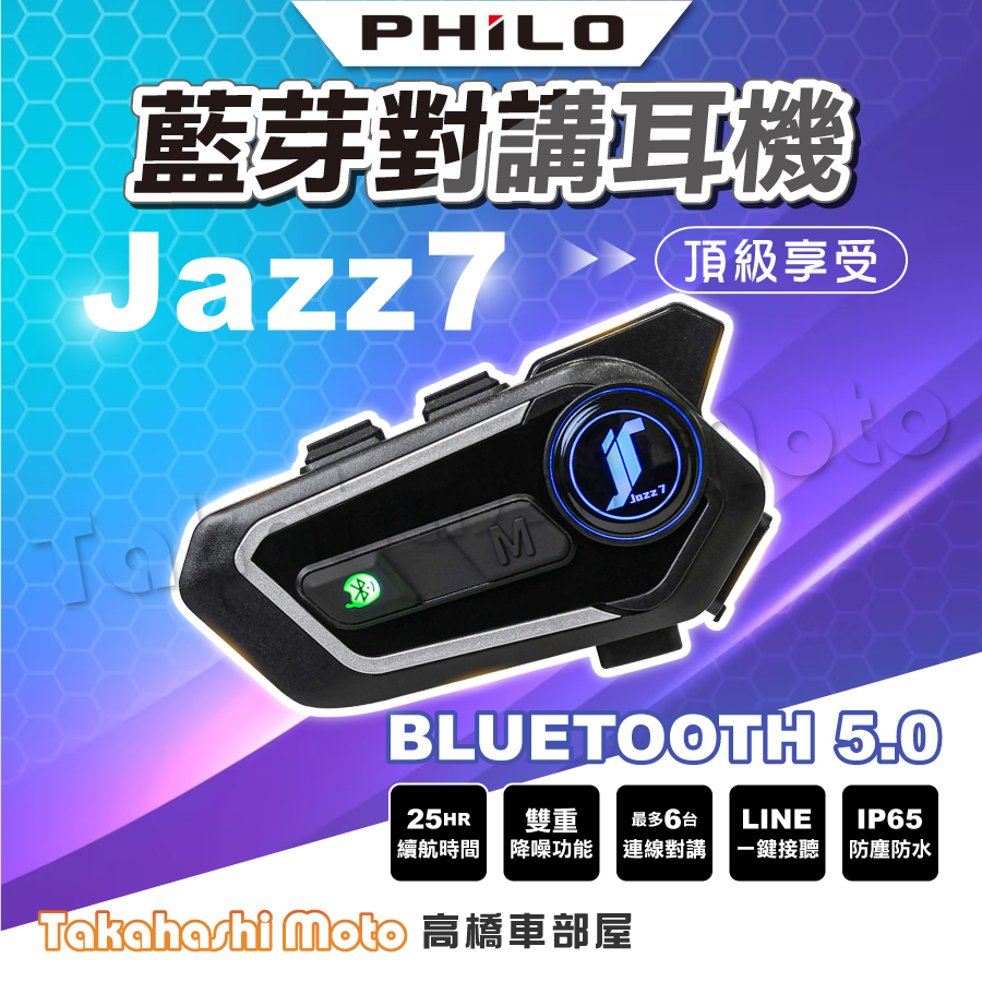 Philo 飛樂】JAZZ 7 超高音質 全混音群對講 安全帽藍芽耳機
