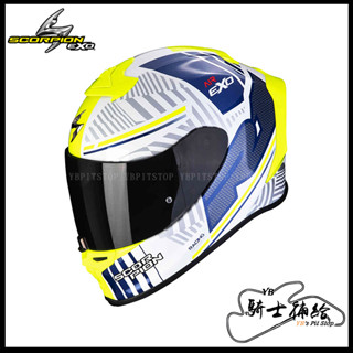 ⚠YB騎士補給⚠ Scorpion EXO R1 Air Victory 白藍 全罩 蠍子 贈墨片 輕量化
