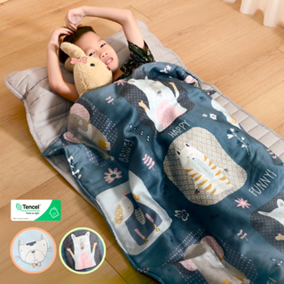 《英柏絲》100%天絲純棉可拆式兒童睡袋 升級版三件組 韓式睡袋 附收納袋 幼兒園午睡 快速收納 MIT